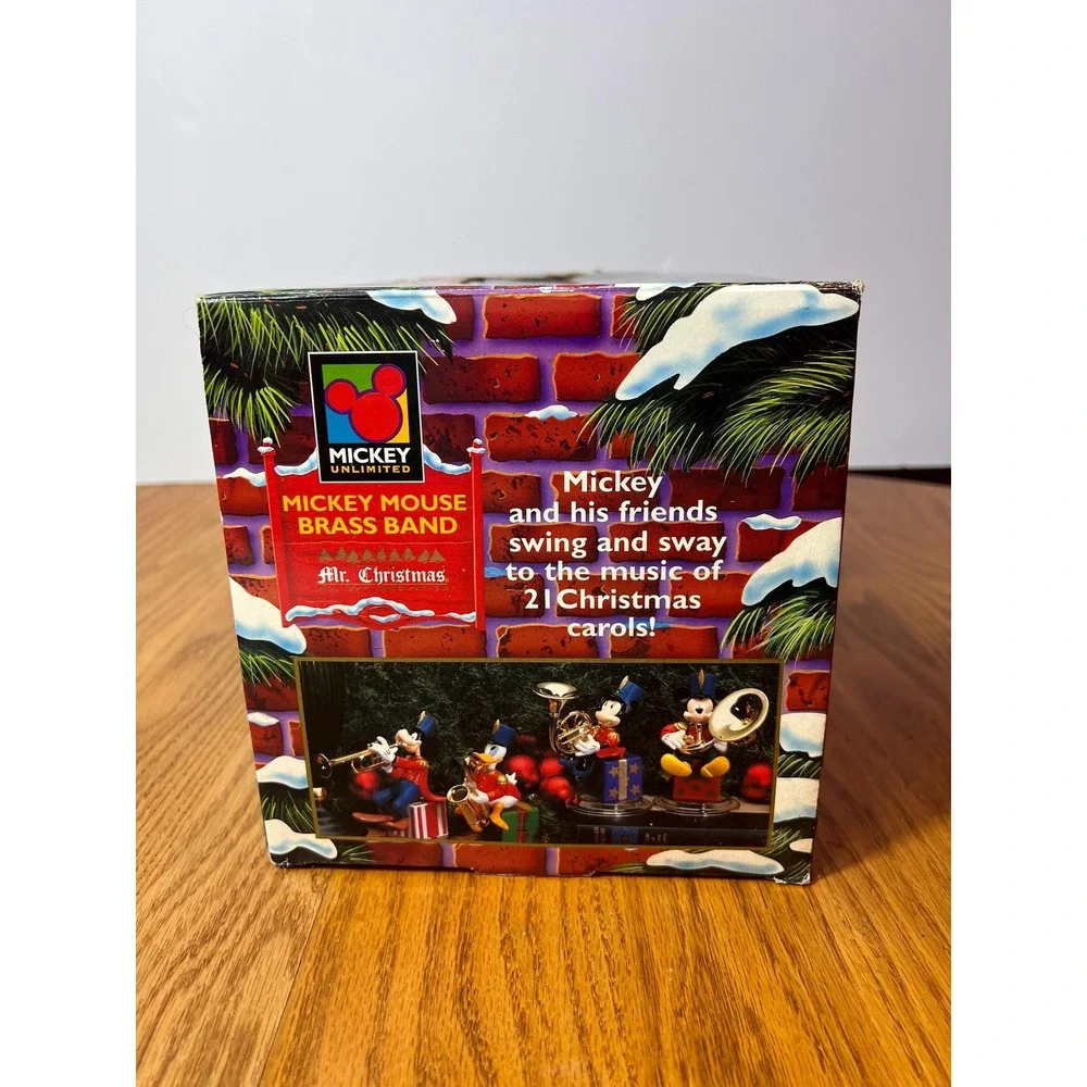 1995 Mr Christmas Mickey Mouse Brass Band Disney Animated Complete Box Works
